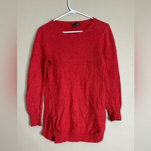 Comfy Soft Pullover Free For All Red Crew Neck Sweater Size Small